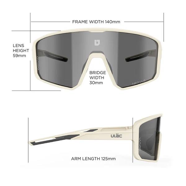 Очки Ulac LUFT Polarized Off-white\Gun metallic — размер и геометрия